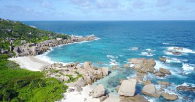 Anse Source D'Argent Beach at La Digue, Indian Ocean
