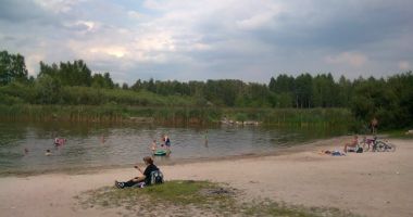 Sacred Spot Lublinek in Lodz, Pond Bielice