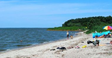 Plaża przy granicy Polsko-Rosyjskiej w Starej Pasłęce nad Zalewem Wiślanym