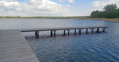 Plaża przy OSP w Krasnym nad Jeziorem Krasne