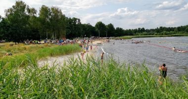 Beach in Bialkow, Nowiniec Lagoon